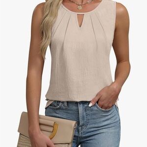 Chic Beige Sleeveless Top